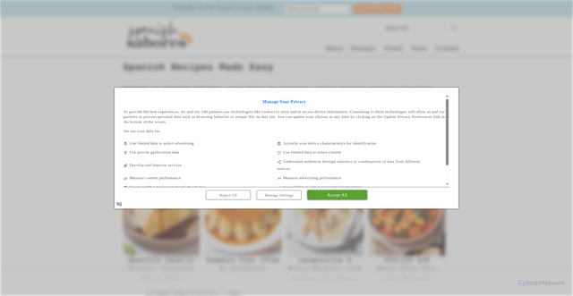 Security scan screenshot of https://spanishsabores.com
