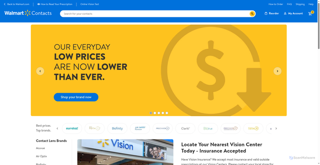 Security scan screenshot of https://www.walmartcontacts.com/