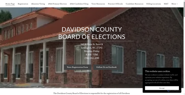 Security scan screenshot of https://votedavidsoncountync.gov/