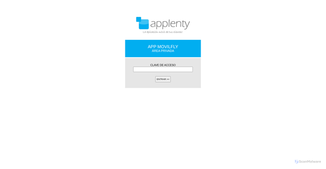Security scan screenshot of https://movilfly.applenty.es/