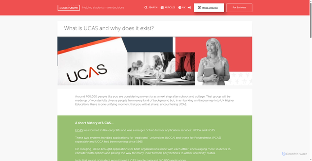 Security scan screenshot of https://www.studentcrowd.com/page/what-is-ucas