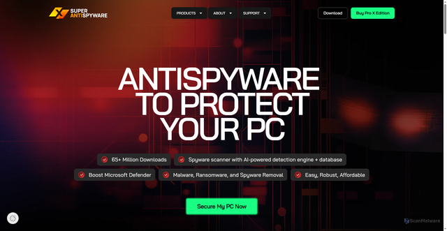 Security scan screenshot of https://service.superantispyware.com