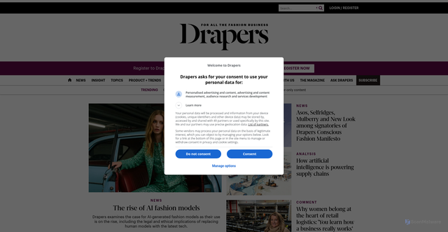 Security scan screenshot of https://drapersonline.com