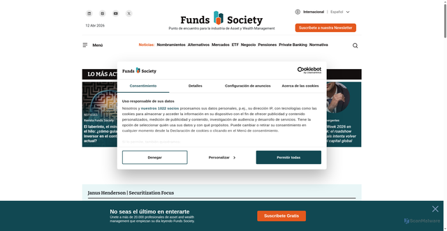 Security scan screenshot of https://fundssociety.com