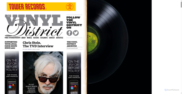 Security scan screenshot of https://www.thevinyldistrict.com/storefront/chris-stein-the-tvd-interview/