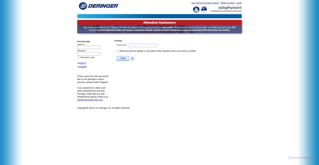 Security scan screenshot of https://esp.anderinger.com