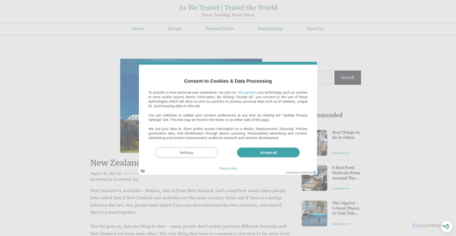 Security scan screenshot of https://aswetravel.com/new-zealand-vs-australia/