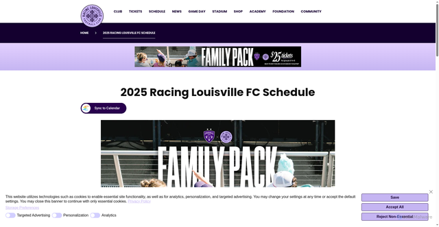 Security scan screenshot of https://www.racingloufc.com/schedule/