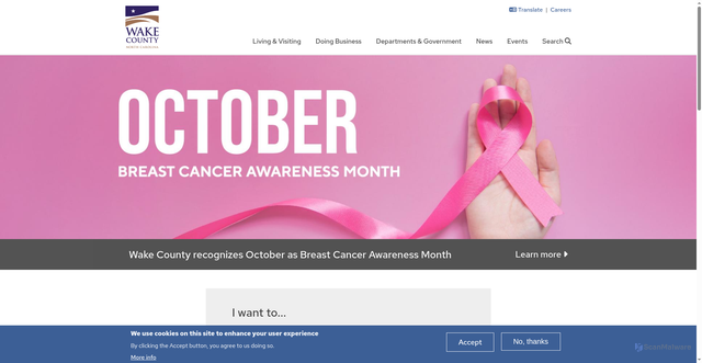 Security scan screenshot of https://www.wake.gov/