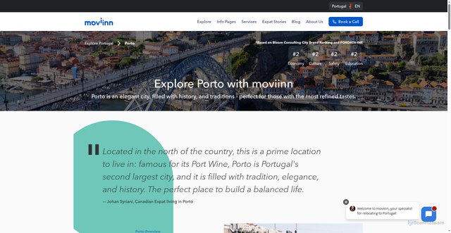 Security scan screenshot of https://www.moviinn.com/explore/portugal/porto
