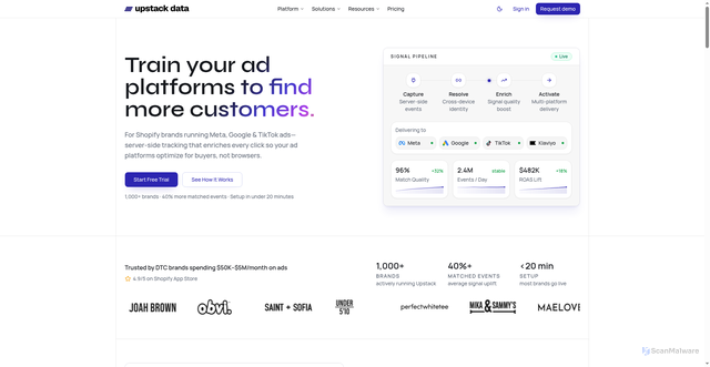 Security scan screenshot of https://upstackified.com
