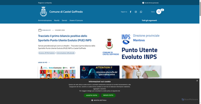 Security scan screenshot of https://www.comune.castelgoffredo.mn.it