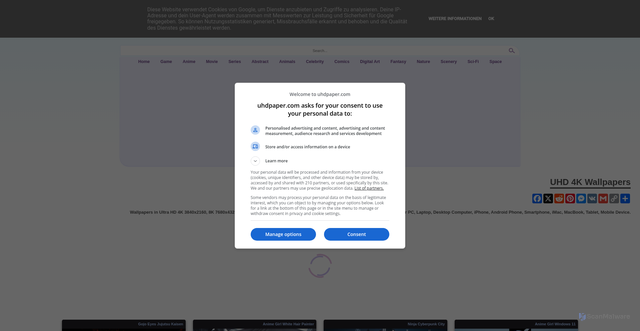 Security scan screenshot of https://img.uhdpaper.com