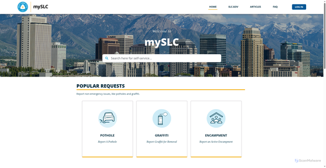 Security scan screenshot of https://www.myslc.gov/s/