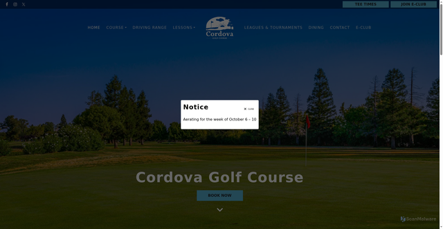 Security scan screenshot of https://www.cordovagc.gov/