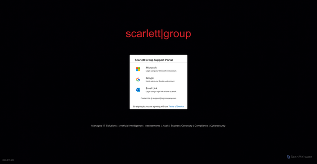Security scan screenshot of https://portal.scarlettgroup.com