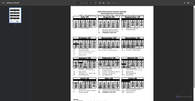 Security scan screenshot of https://www.pasco.k12.fl.us/library/home/calendar_25_26.pdf