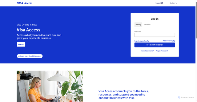 Security scan screenshot of https://gvol.visaonline.com