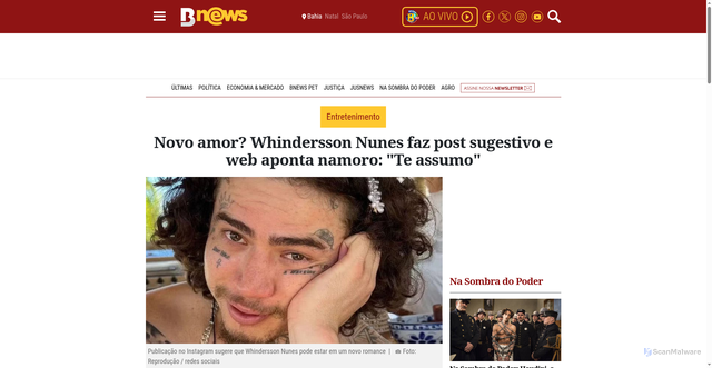 Security scan screenshot of https://www.bnews.com.br/noticias/entretenimento/novo-amor-whindersson-nunes-faz-post-sugestivo-e-web-aponta-namoro-te-assumo.html