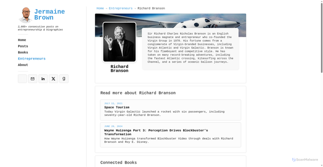 Security scan screenshot of https://www.jermainebrown.org/entrepreneurs/richard-branson