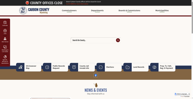 Security scan screenshot of https://carboncountywy.gov/