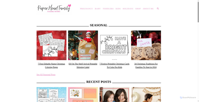 Security scan screenshot of https://paperheartfamily.com