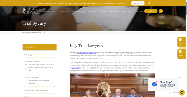 Security scan screenshot of https://www.criminalsolicitorsmelbourne.com.au/the-system/trial-by-jury/