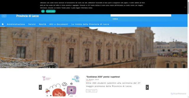 Security scan screenshot of https://www.provincia.le.it