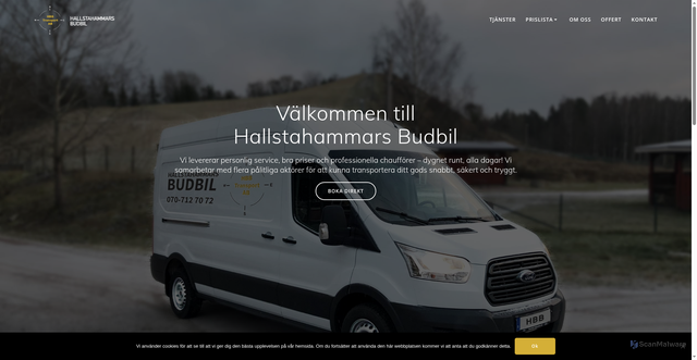 Security scan screenshot of https://hallstahammarsbudbil.se