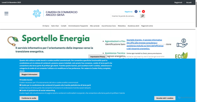 Security scan screenshot of https://www.as.camcom.it/