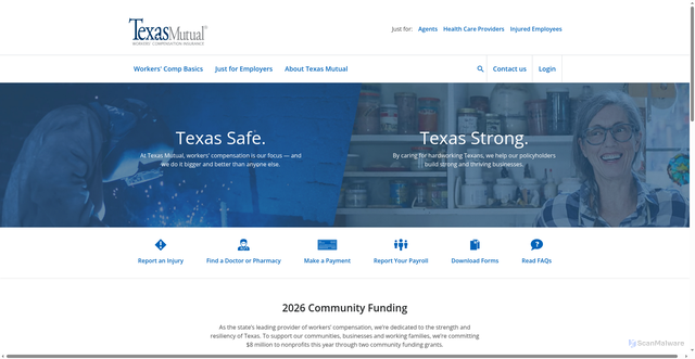 Security scan screenshot of https://www.texasmutual.com