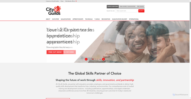 Security scan screenshot of https://cityandguilds.com