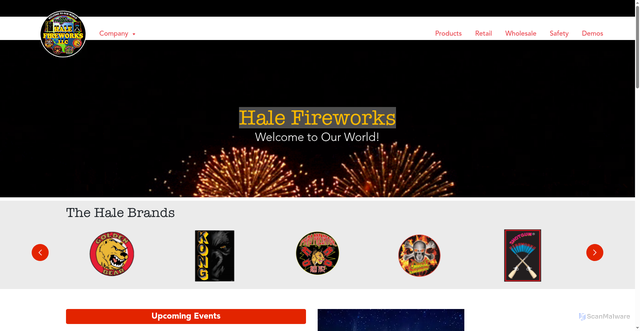 Security scan screenshot of https://halefireworks.com/