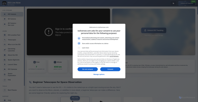 Security scan screenshot of https://isslivenow.com/
