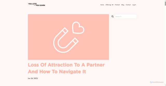 Security scan screenshot of https://www.youloveandyoulearn.com/blog/loss-of-attraction