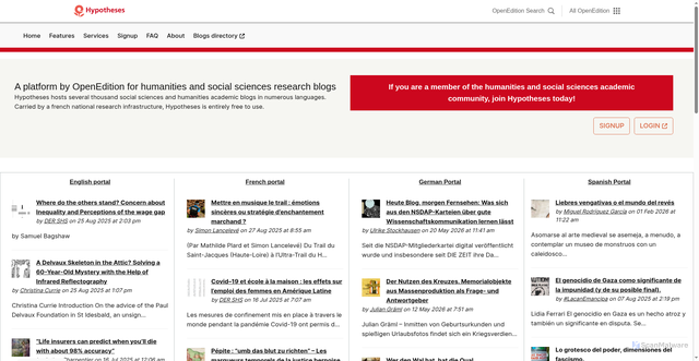 Security scan screenshot of https://hypotheses.org