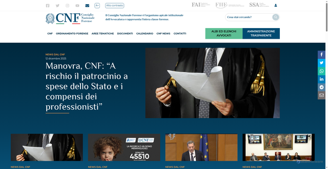 Security scan screenshot of https://www.consiglionazionaleforense.it/