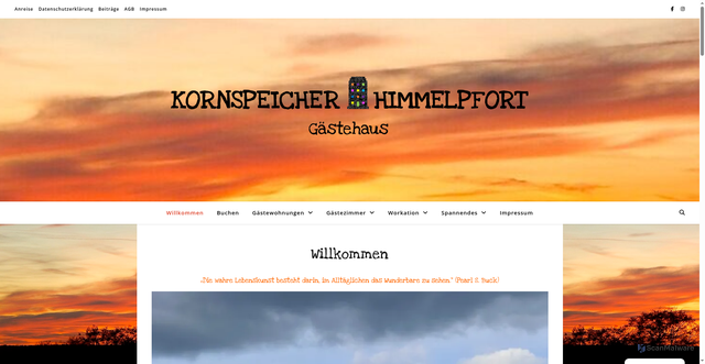 Security scan screenshot of https://kornspeicherhimmelpfort.de/