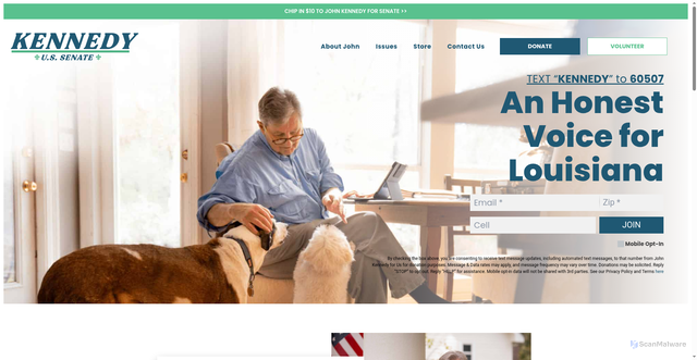 Security scan screenshot of https://johnkennedy.com/