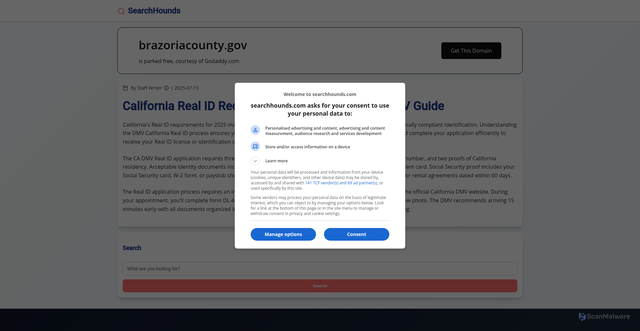 Security scan screenshot of https://brazoriacounty.gov/