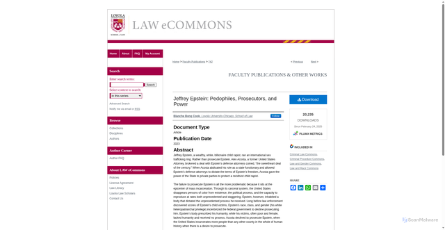 Security scan screenshot of https://lawecommons.luc.edu/facpubs/742/