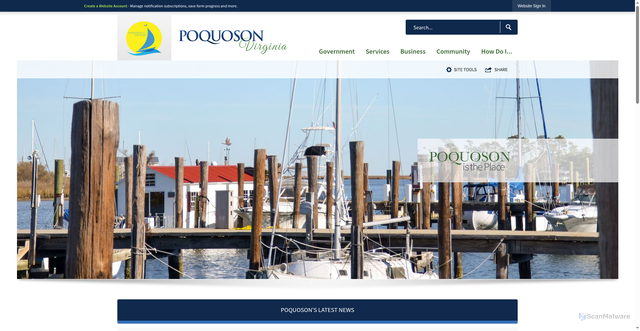 Security scan screenshot of https://www.ci.poquoson.va.us/