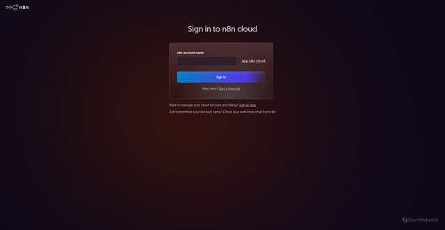 Security scan screenshot of https://app.n8n.cloud