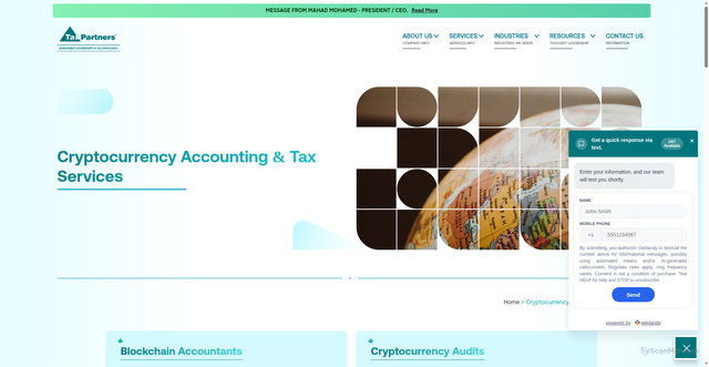Security scan screenshot of https://cryptotaxaccountants.io