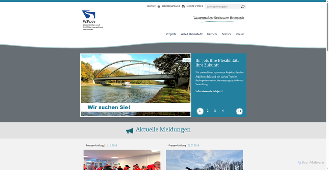 Security scan screenshot of https://www.wna-helmstedt.wsv.de/Webs/WNA/WNA-Helmstedt/DE/Startseite/startseite_node.html