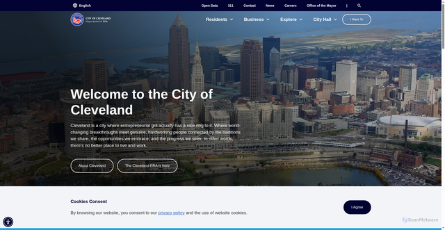 Security scan screenshot of https://www.clevelandohio.gov/
