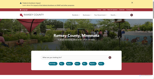 Security scan screenshot of https://www.ramseycountymn.gov/
