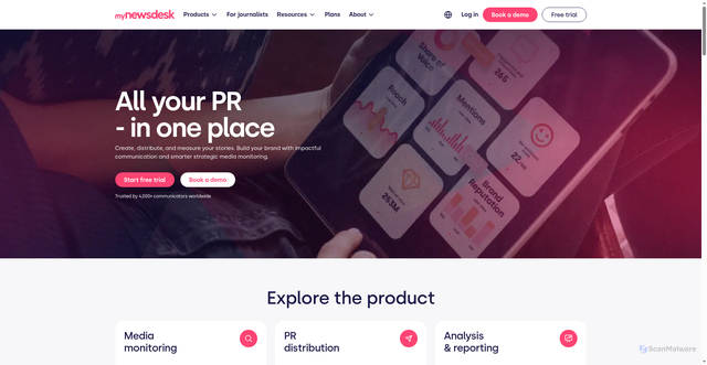 Security scan screenshot of https://www.mynewsdesk.com