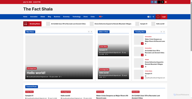 Security scan screenshot of https://thefactshala.com/