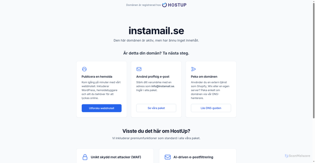 Security scan screenshot of https://instamail.se